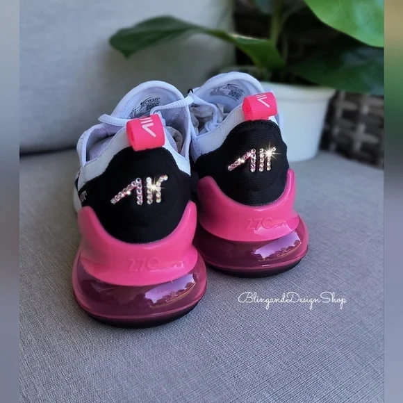 Bling Nike Air Max 270 Sneakers Shoes Customized With Crystals Women's New - Picture 6 of 8